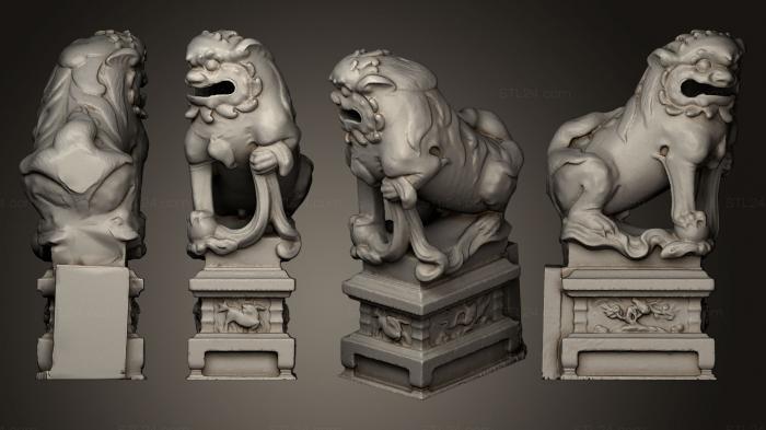 Figurines lions tigers sphinxes (Lion Statue 021 M, STKL_0231) 3D models for cnc